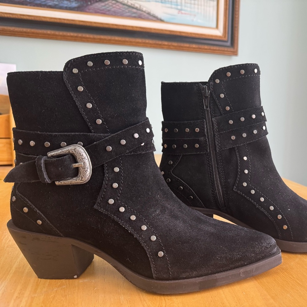 Crown Vintage Black Studded Ankle Booties